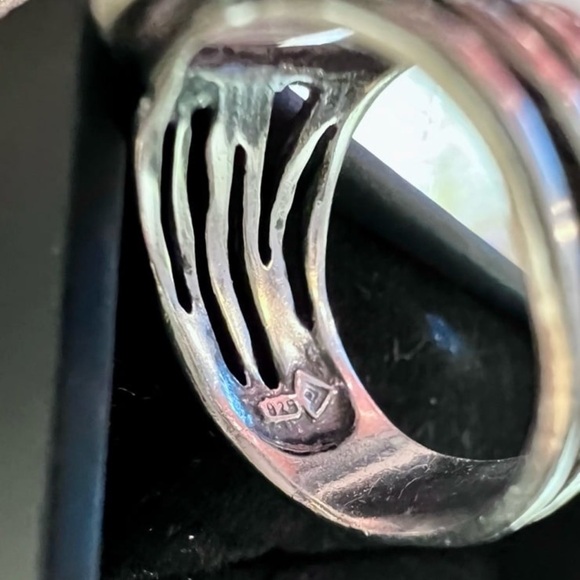 Silpada Retired Rose Quartz Faceted Abstract Statement Ring Sterling Silver 925 - Picture 7 of 15